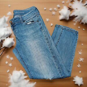 Distressed New York & Company Low-Rise Slouch Slim Leg Size 6 Blue Jeans Womens